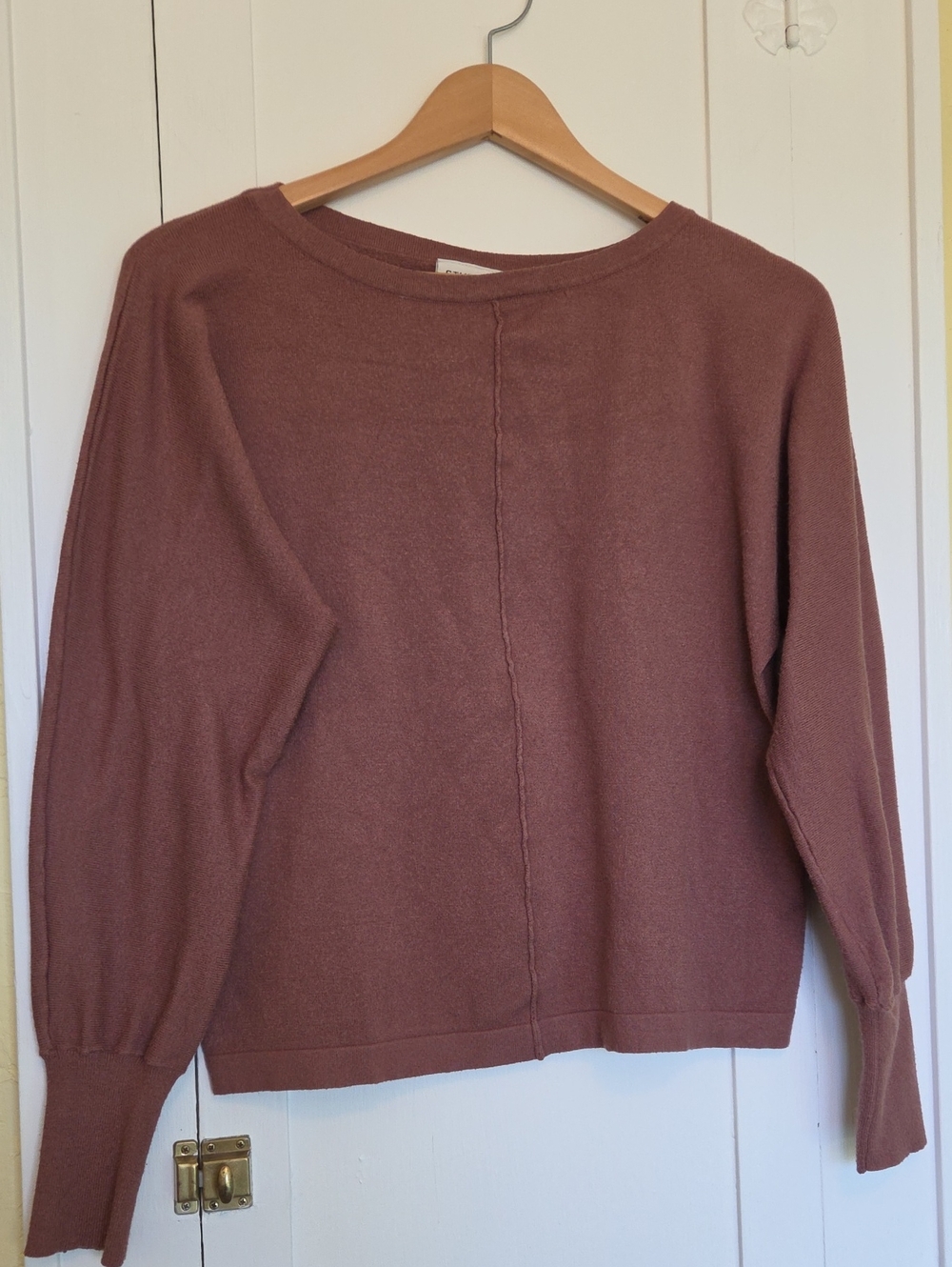 Stydio B By Bobeau Crewneck Sweater in Mauve Rose Size L